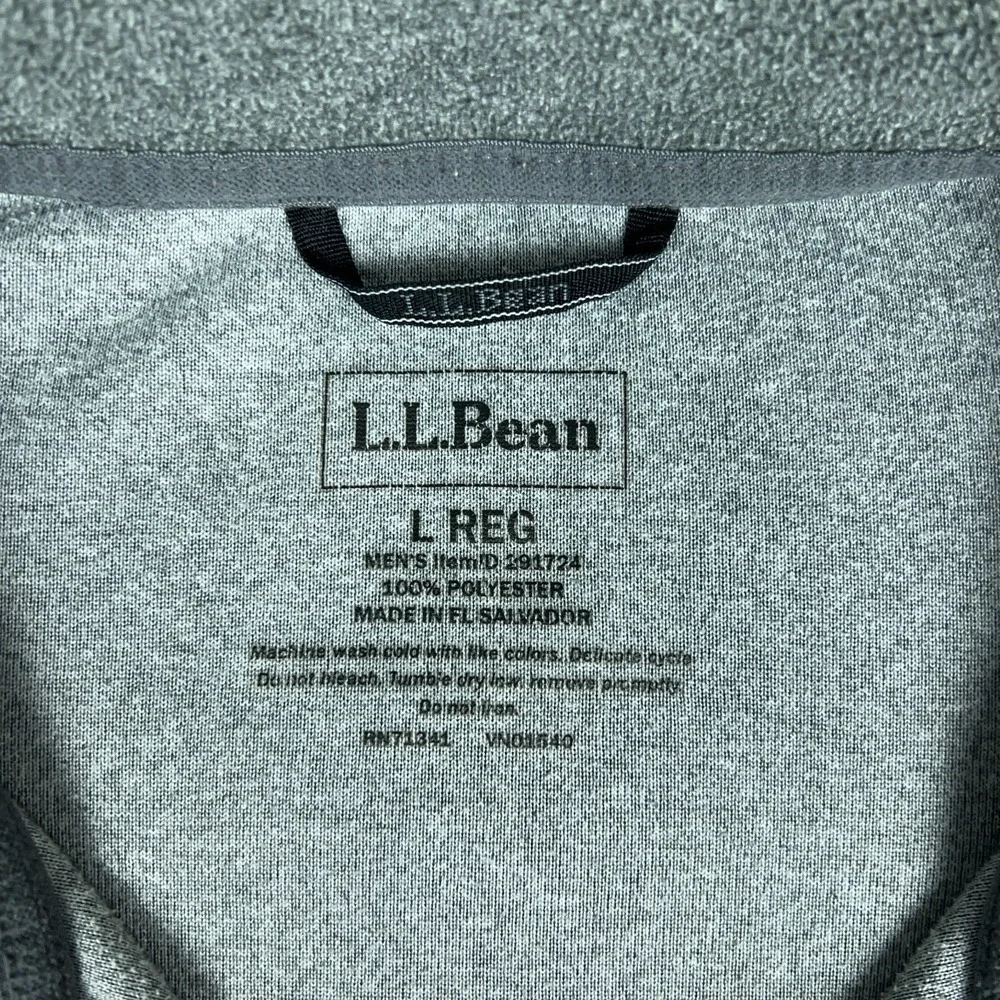 LL Bean Sweater Jacket Mens Large‎ Gray Trail Fleece Full Zip Pockets Outdoors